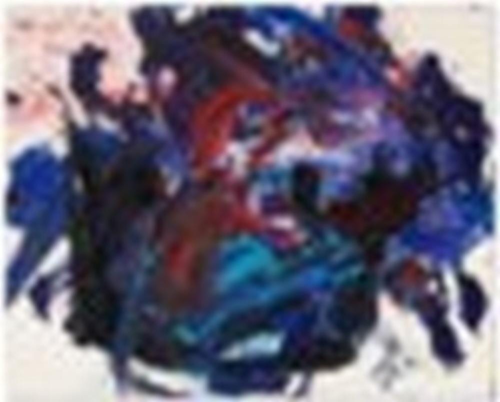Kazuo Shiraga (1924-2008) Hoshōkai (Lop Nur) oil on canvas 71 1/8 x 89 3/8 comparable sale
