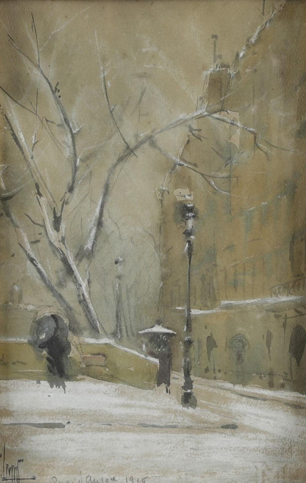 René Leverd comparable auction result: ren leverd 1872 1938 l le saint louis quai d anjou par temps de neige 1918 aquarelle sign e dat e et situ e en bas gauche 22 x 14 cm