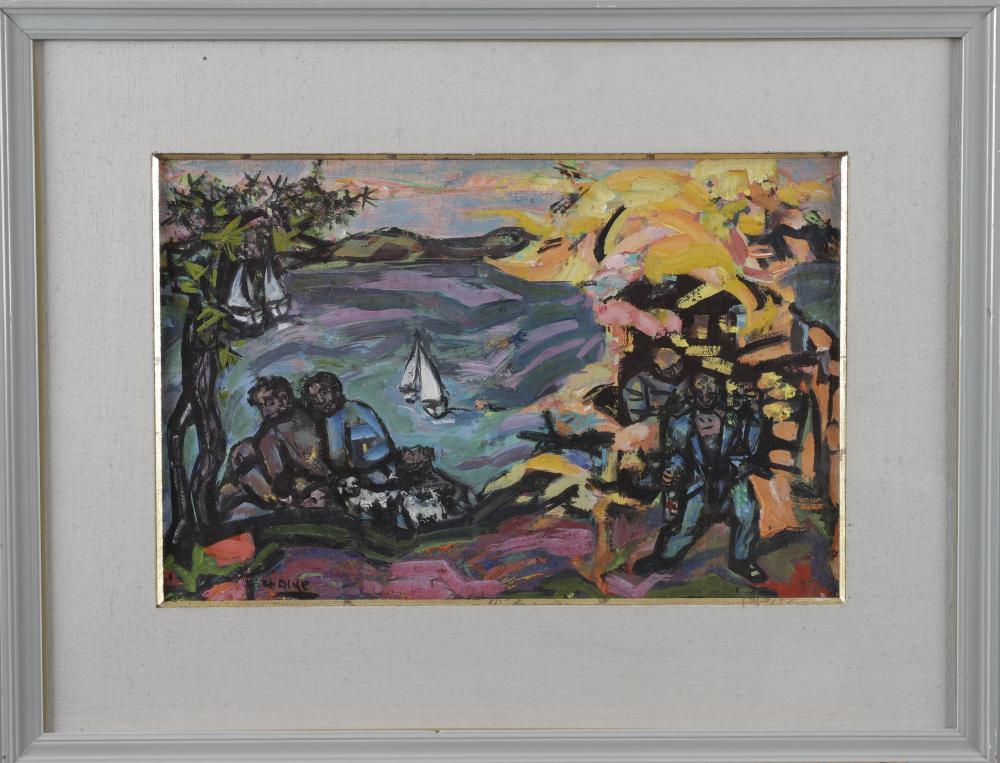 Yvette Alde comparable auction result: yvette alde 1911 1967 la crique gouache sign e en bas gauche et titr e au dos 29 x 44 cm