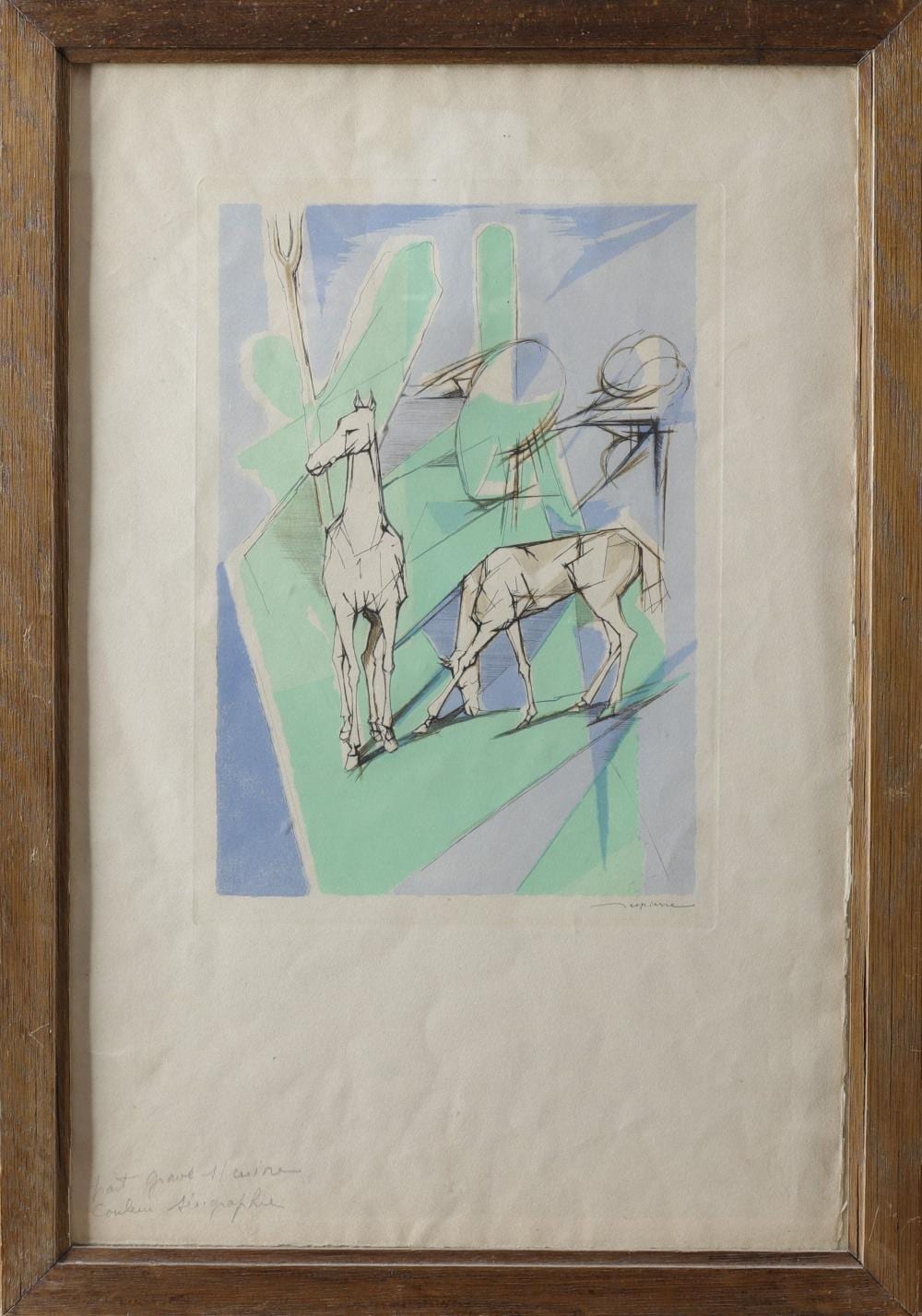 jacques despierre 1912 1995 deux chevaux pointe s che aquarell e sign e 50 x 32 cm provenance fonds d atelier du graveur haasen · Les Andelys Enchères · 2023-05-13 Jacques Despierre comparable auction result: jacques despierre 1912 1995 deux chevaux pointe s che aquarell e sign e 50 x 32 cm provenance fonds d atelier du graveur haasen