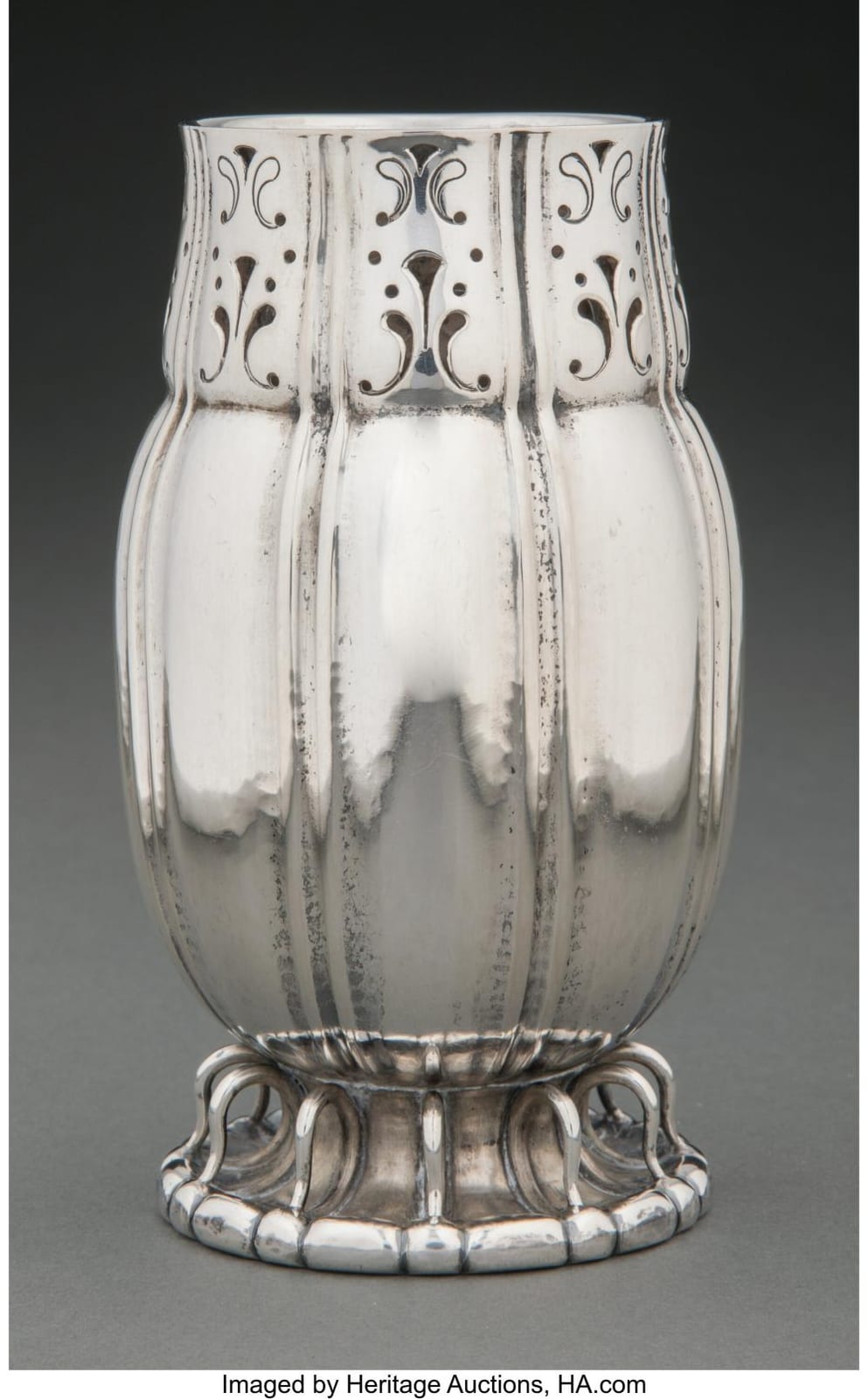 a georg jensen no 4 silver sugar caster copenhagen 1908 1914 designed by geor · Heritage Auctions · 2023-05-16 Georges Woolliscroft Rhead comparable auction result: a georg jensen no 4 silver sugar caster copenhagen 1908 1914 designed by geor