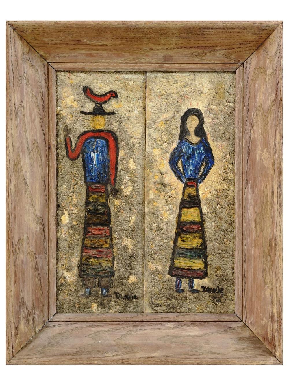 JAPANESE NAIVE OIL PAINTING ATTR. TO TETSUO AOKI sold by Antique Arena Inc, lot 63 — auction record photograph