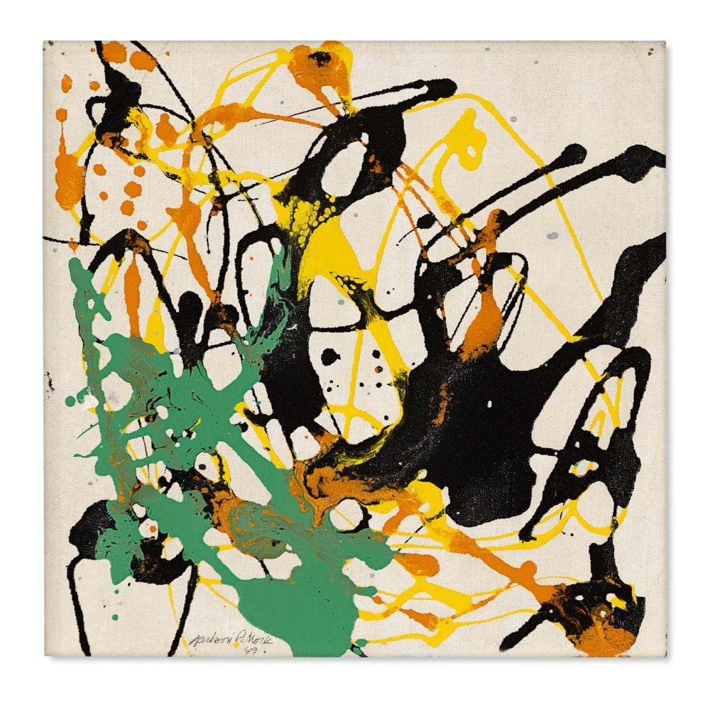 Jackson Pollock (1912-1956) Number 28, 1949 enamel on canvas mounted on Mas comparable sale