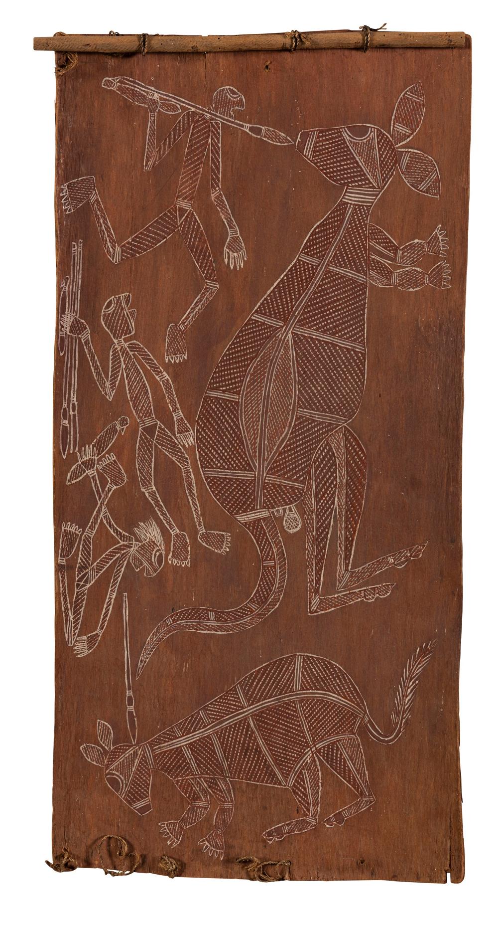 Bobby Barrdjaray Nganjmira comparable auction result: bobby barrdjaray nganjmira 1915 1992 mimi bark hunting wallaby and rock wallaby