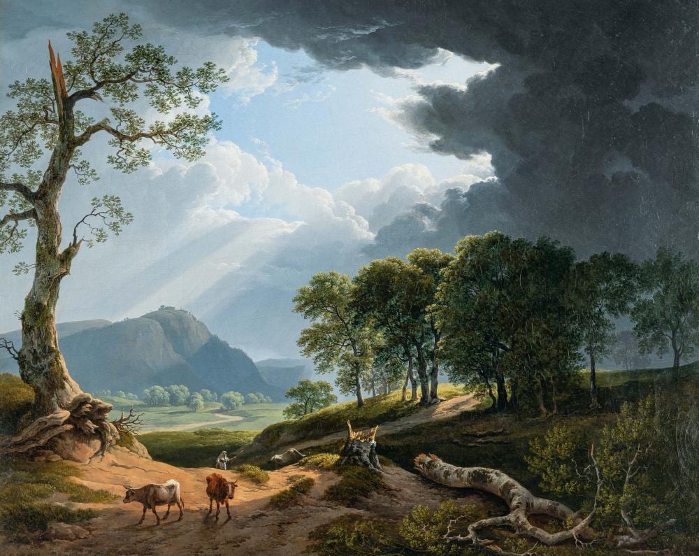 Hendrik Voogd comparable auction result: hendrik voogd 1766 amsterdam rom 1839 italienische landschaft nach dem unwetter italian landscape in a storm
