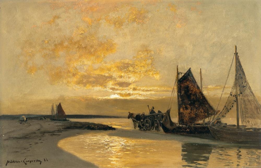 Konrad Alexander Müller-Kurzwelly comparable auction result: konrad alexander m ller kurzwelly 1855 chemnitz berlin 1914 segelboote am abendlichen ostseestrand sailing boats on the baltic coast in evening light