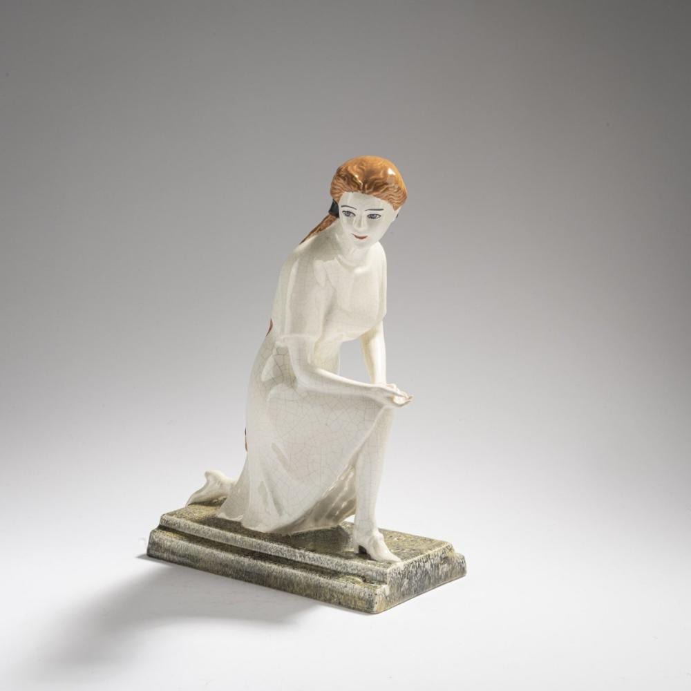 Eduard Klablena comparable auction result: eduard klablena girl kneeling 1912 14
