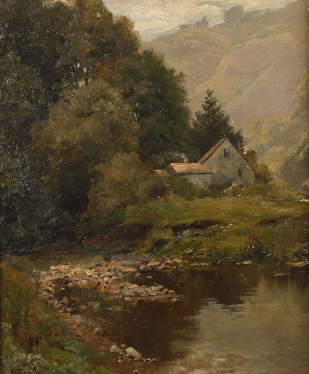 Oskar Leu comparable auction result: oskar leu h uschen am waldrand