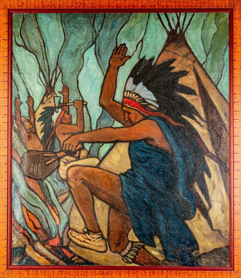 Thomas Garland Greene comparable auction result: thomas garland greene canadian 1875 1955 native american scene
