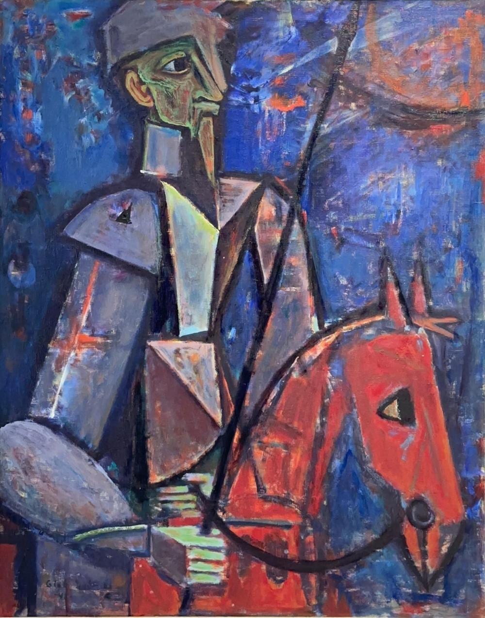 Kalmen Gleb comparable auction result: thomas gleb polish 1912 1991 oil on canvas don quixote