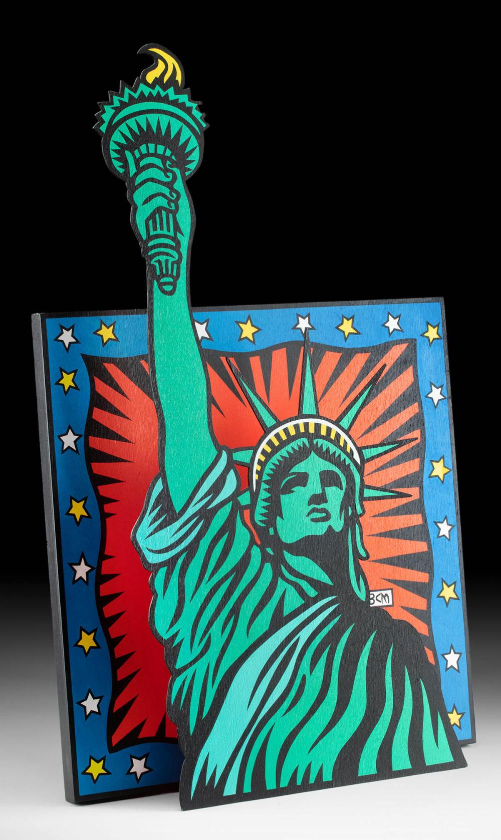 Burton Morris Pop Art Relief - Statue of Liberty (1999) sold by Artemis Gallery, lot 330 — auction record photograph
