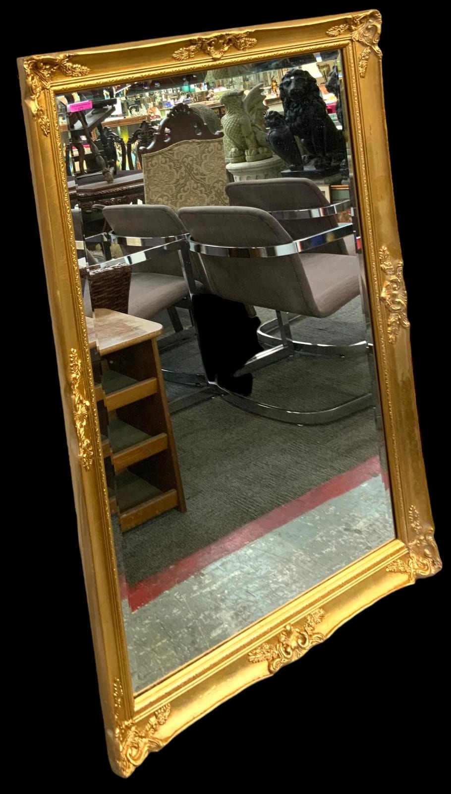 Gilt Frame Carolina Company Bevelled Wall Mirror. sold by Direct Auction Galleries, Inc., lot 672 — auction record photograph
