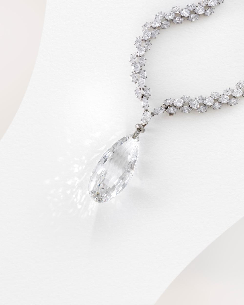 Magnificent Harry Winston 'BRIOLETTE OF INDIA' DIAMOND AND DIAMOND NECKLACE comparable sale