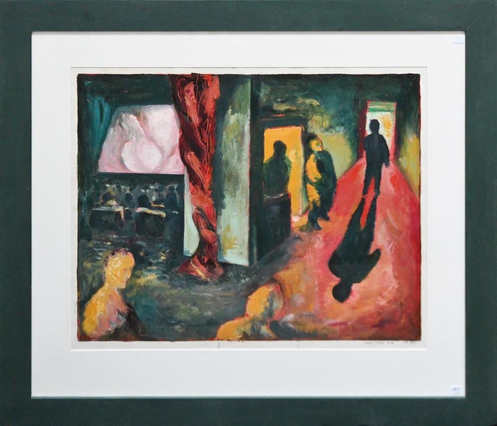 Dale Richards comparable auction result: dale richards kings cross club 1985 oil on paper signed titled and dated lower right 60 x 76cm frame size 97 x 110cm