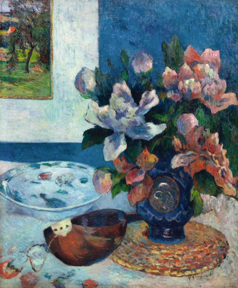 Nature morte avec pivoines de chine et mandoline comparable sale