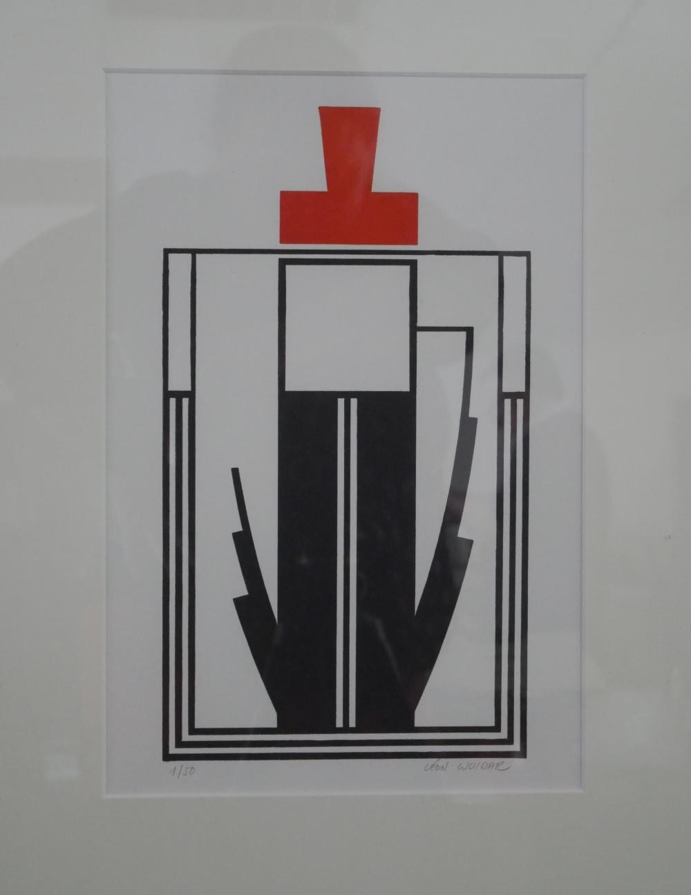 Léon Wuidar comparable auction result: l on wuidar 1938 composition linocut sig