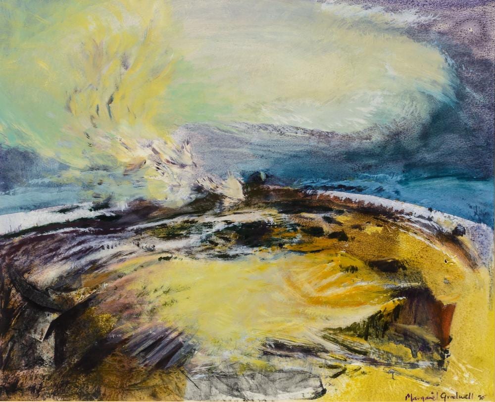 Margaret Gradwell-Slabbert comparable auction result: margaret gradwell sa born 1956 oil abstract signed dated 96 44 x 54