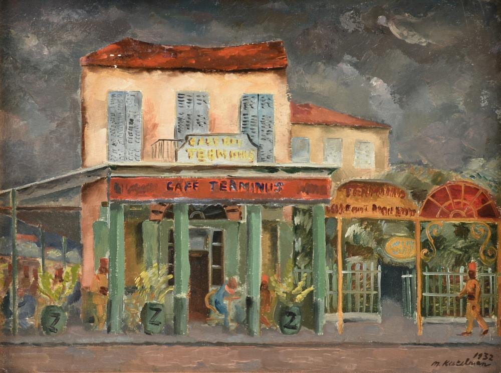 Morris Kestelman comparable auction result: morris kestelman british 1905 1998 a painting cafe terminus 1932