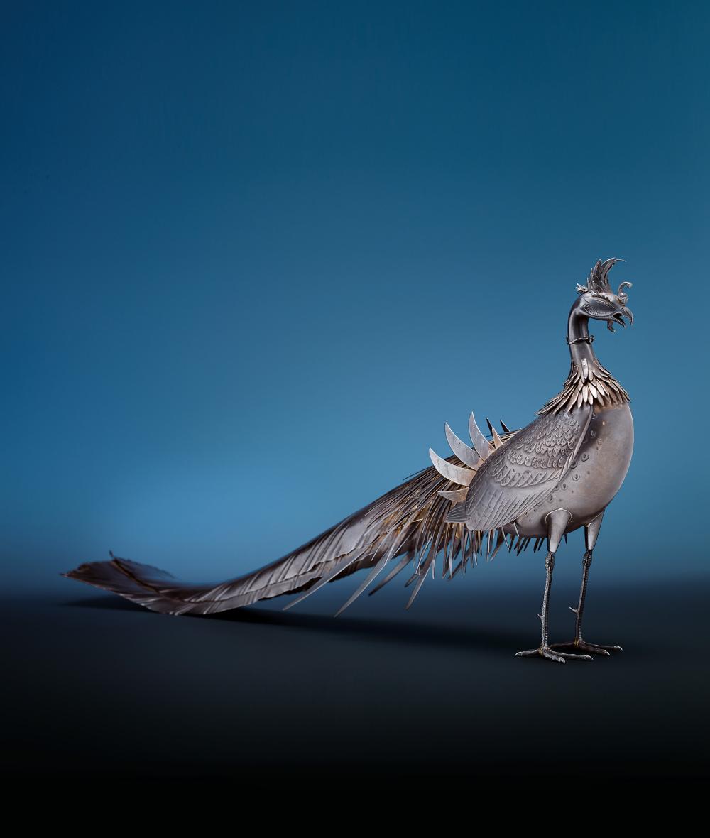 1869 1934 a magnificent and rare silver articulated sculpture of a phoenix meiji period · Yu Jen Taipei · 2023-05-21 Leonel Góngora comparable auction result: 1869 1934 a magnificent and rare silver articulated sculpture of a phoenix meiji period