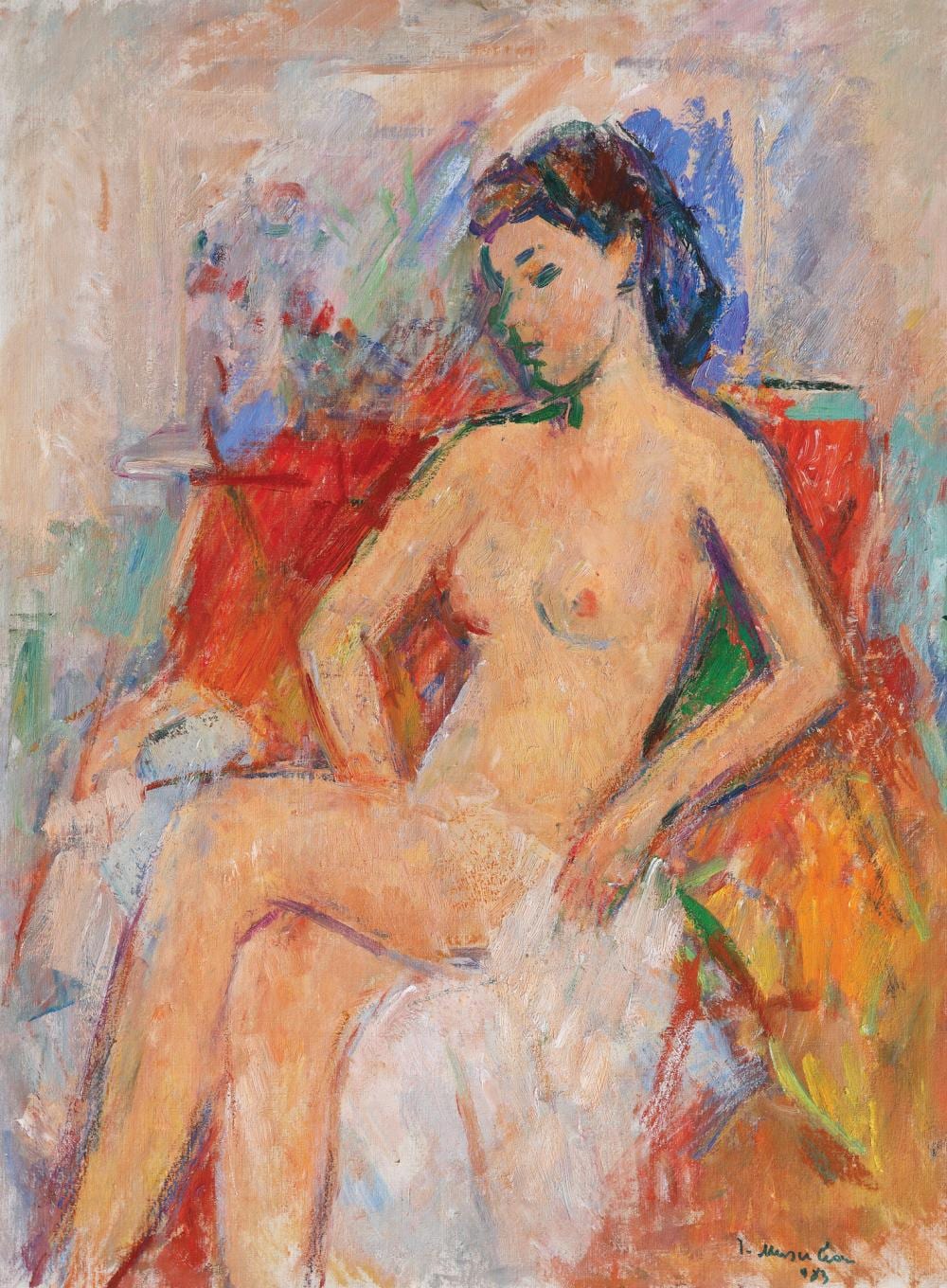 Ion Musceleanu comparable auction result: ion musceleanu nude in an interior environment