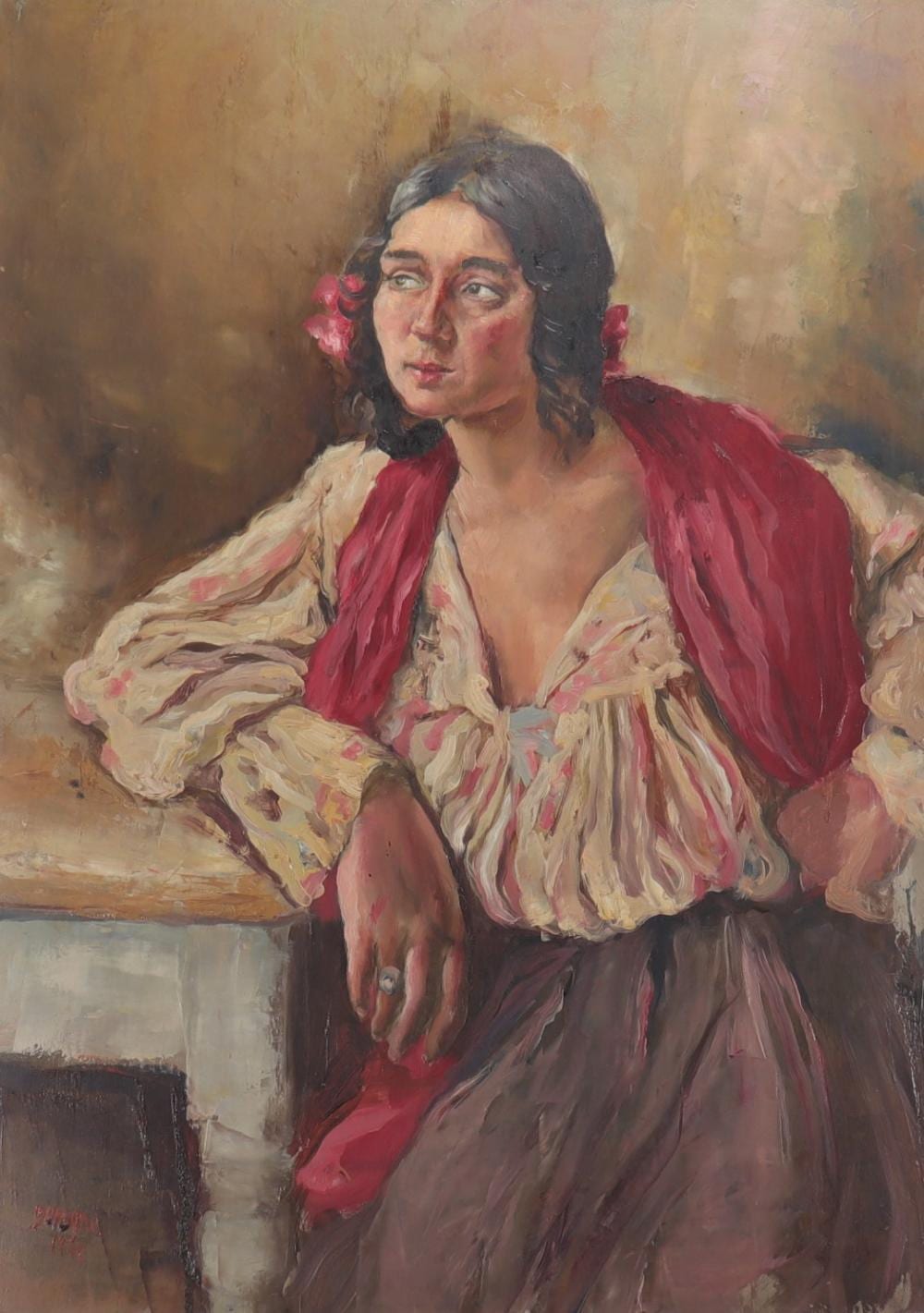 Adrien Dupagne comparable auction result: adrien dupagne 1889 1980 oil spanish girl