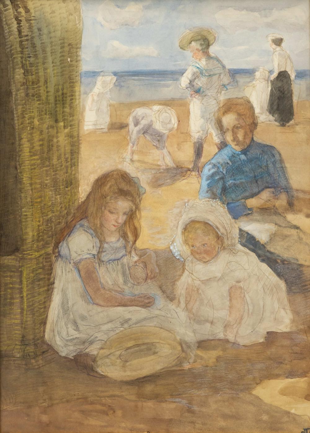 Johan Antonie de Jonge comparable auction result: johan antonie de jonge 1864 1927 playing in the shadow on the beach