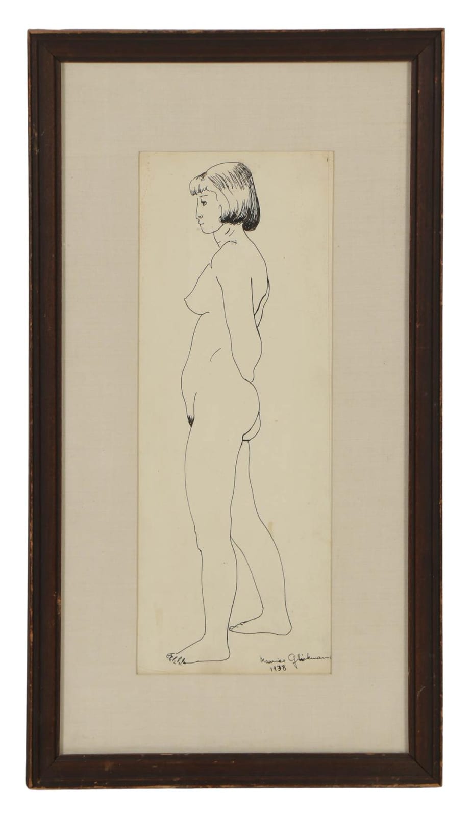 maurice glickman 1906 1981 figural ink drawing · MiddleManBrokers · 2023-05-24 Maurice Glickman comparable auction result: maurice glickman 1906 1981 figural ink drawing