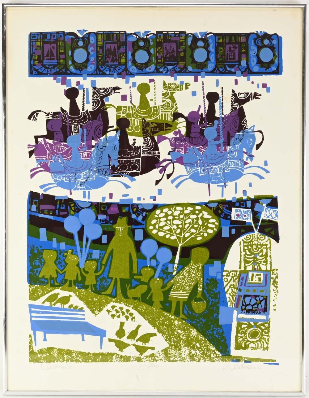 David Weidman comparable auction result: david weidman signed serigraph carousel