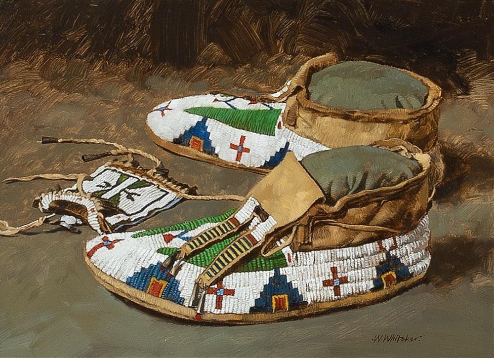 William Whitaker comparable auction result: william whitaker jr moccasins and strike a light pouch 1998