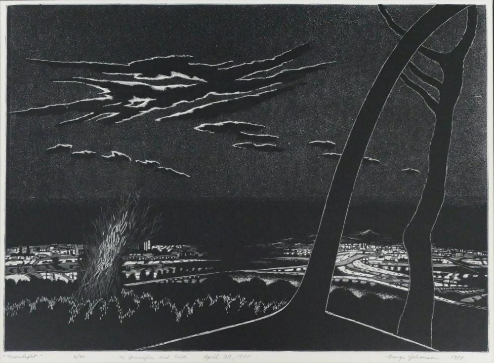 George Johanson comparable auction result: george johanson moonlight 1985 etching