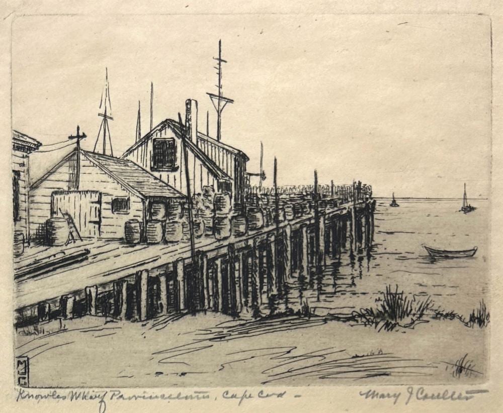 Mary Coulter comparable auction result: mary j coulter 1880 1996 knowles wharf provincetown etching 3 3 4 x 5