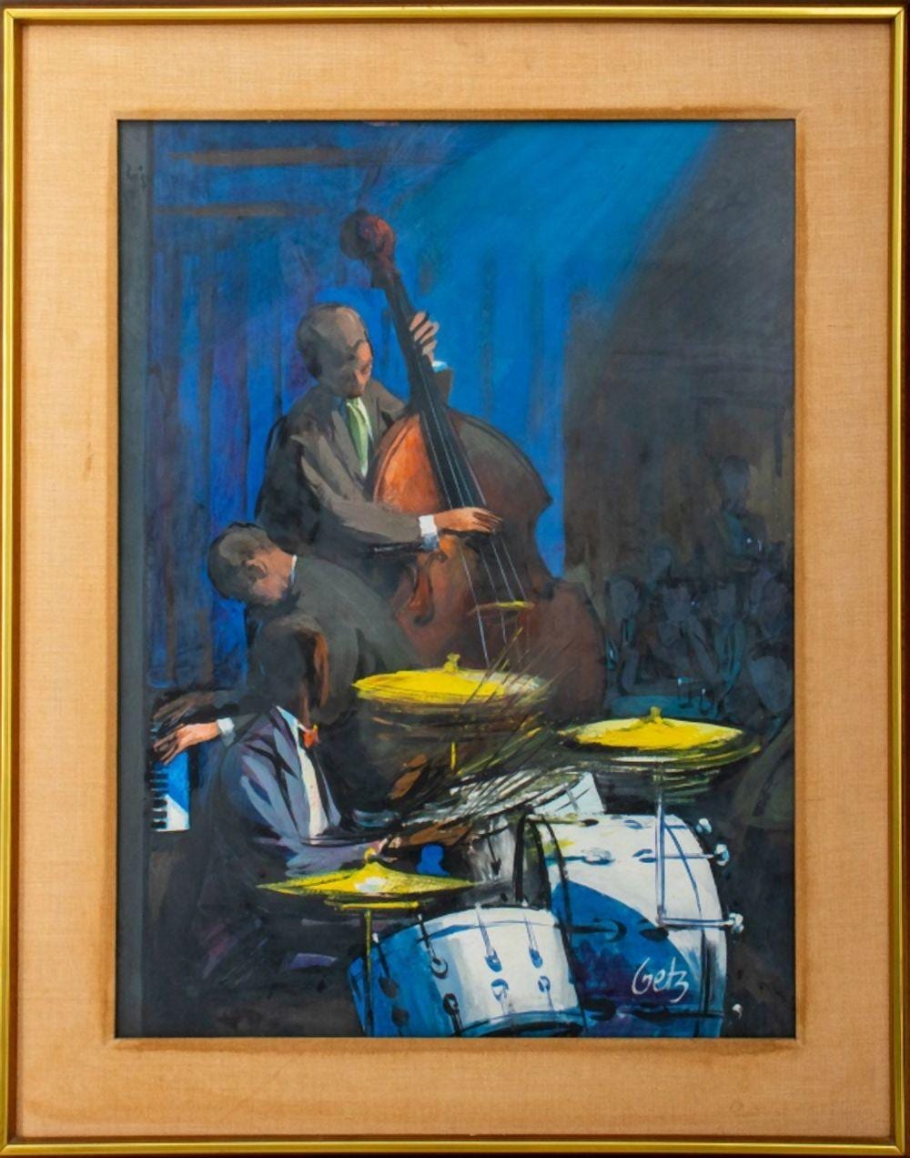 arthur getz jazz musicians new yorker cover art · Auctions at Showplace · 2023-06-18 Arthur Getz comparable auction result: arthur getz jazz musicians new yorker cover art