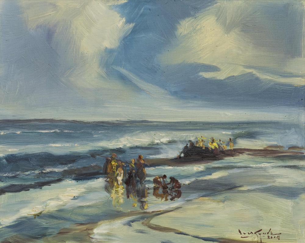 U Lun Gywe comparable auction result: u lun gywe b 1930 playing on the beach