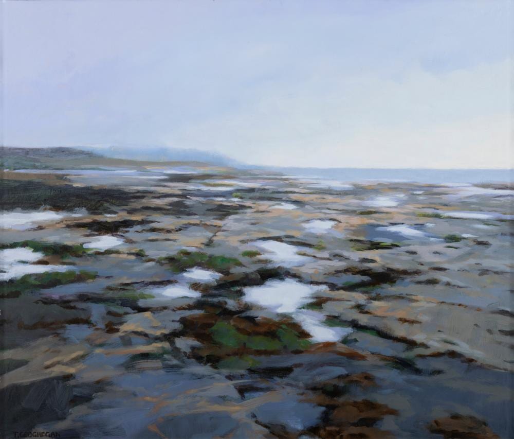 Trevor Geoghegan comparable auction result: trevor geoghegan b 1946 coastline ii burren oil on panel 60 x 70cm 23 x 27 signed