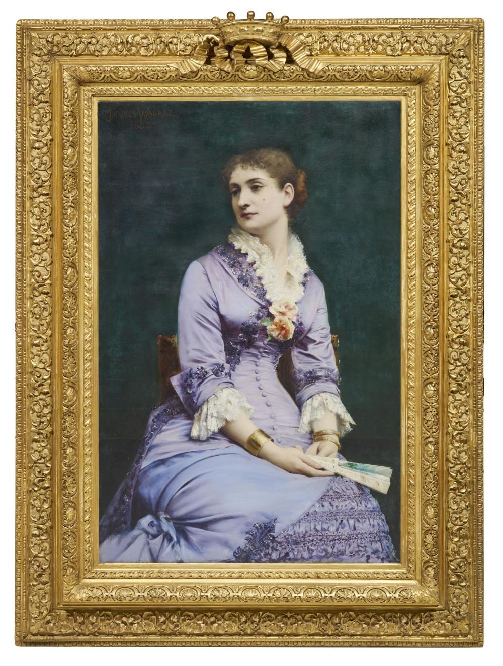 Jacques Clément Wagrez comparable auction result: jacques cl ment wagrez 1850 1908 portrait de mme la baronne de g huile s