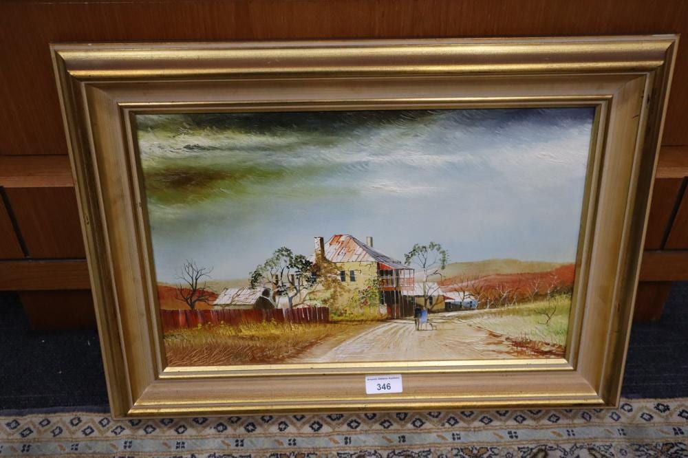 Maynard Waters comparable auction result: maynard waters australia 1936 harden west oil on board signed lower r