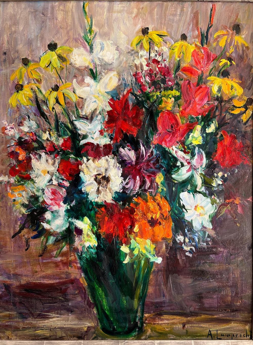 Anton Lamprecht comparable auction result: anton lamprecht 1901 1984 blumenstillleben mit ppigem sommerstrau aus garten und wiesenblumen