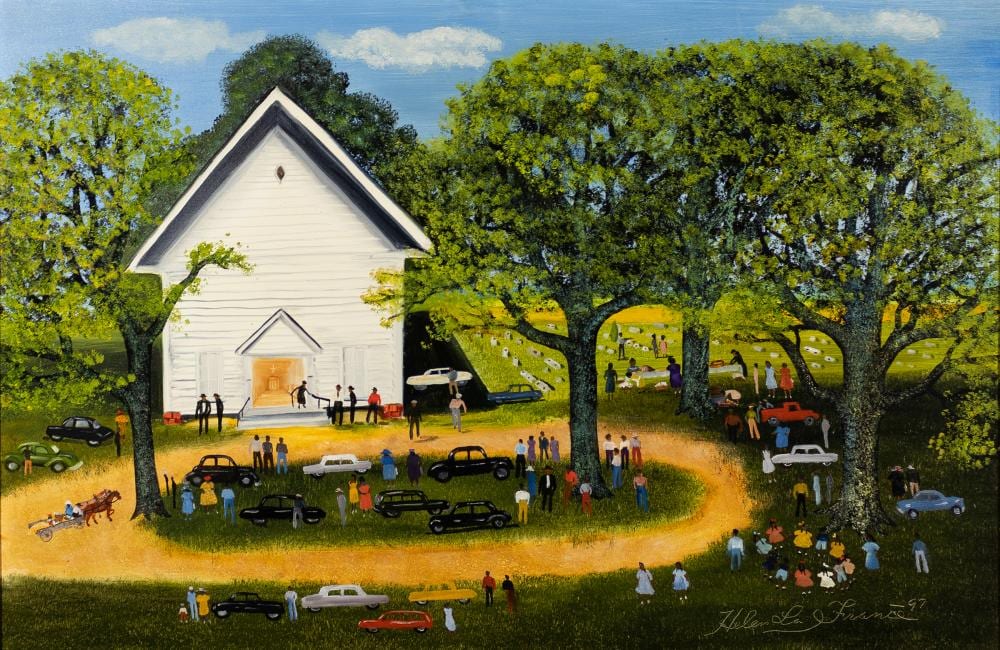 Helen LaFrance comparable auction result: helen lafrance 1919 2020 church gathering