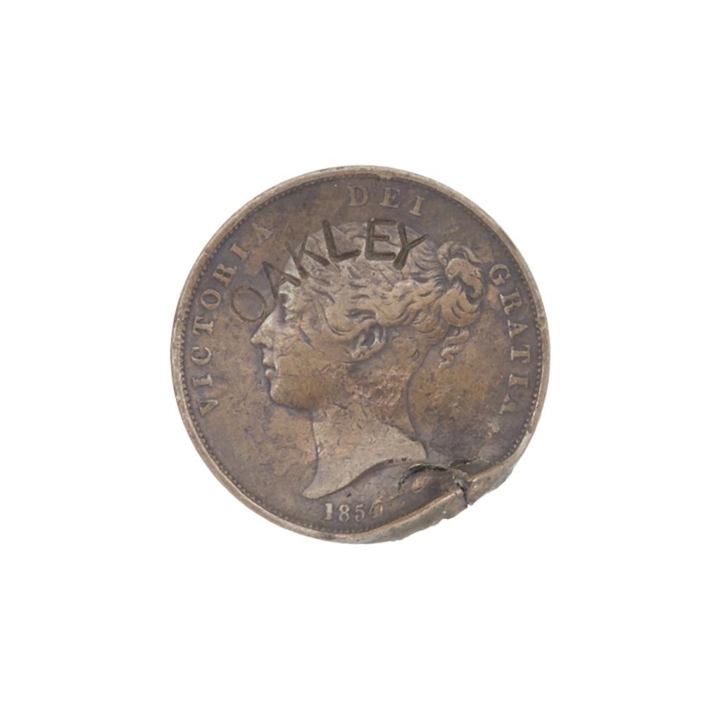 A Rare 'Oakley' 1854 Penny Coin sold by Bonhams, lot 208 — auction record photograph