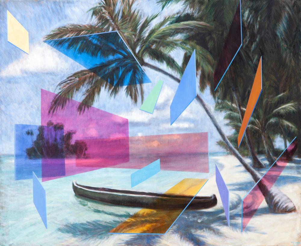 David Ledger comparable auction result: david ledger island landscape oil on canvas