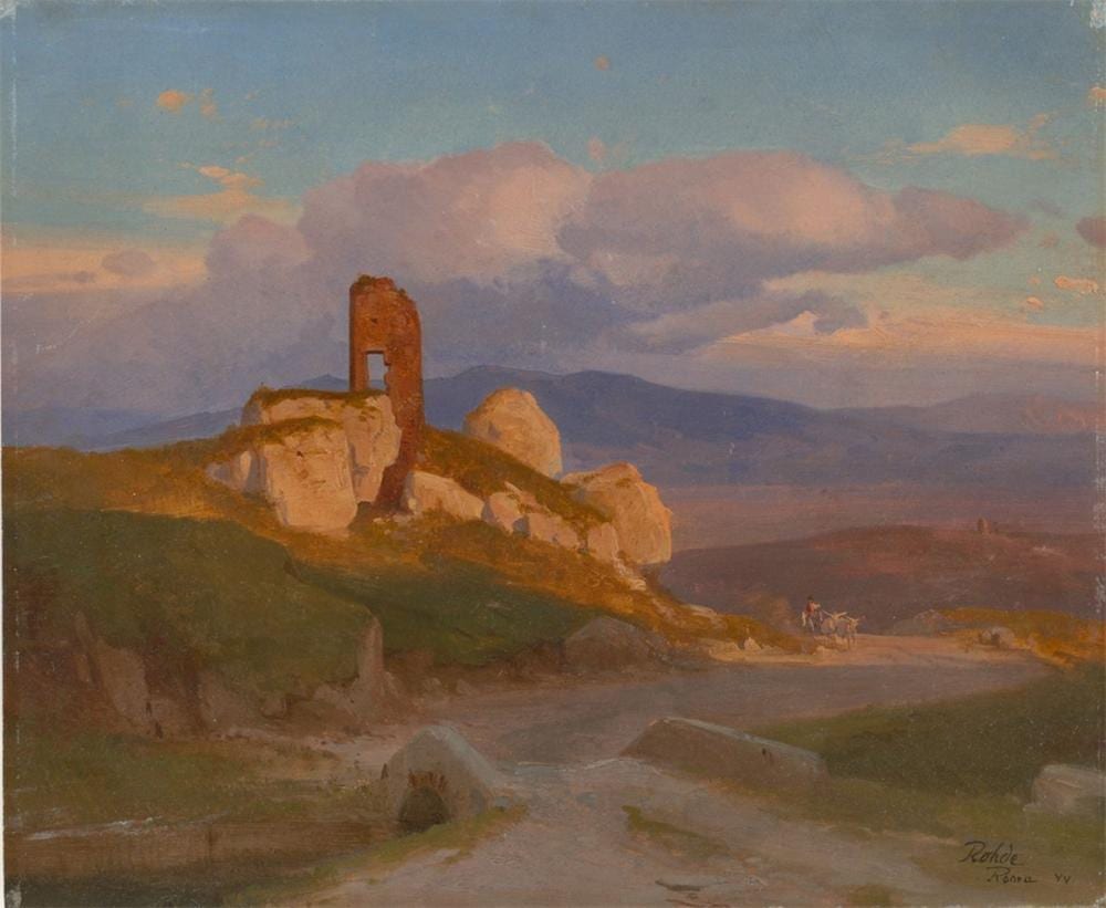 Frederik Rohde comparable auction result: italian landscape with ruins