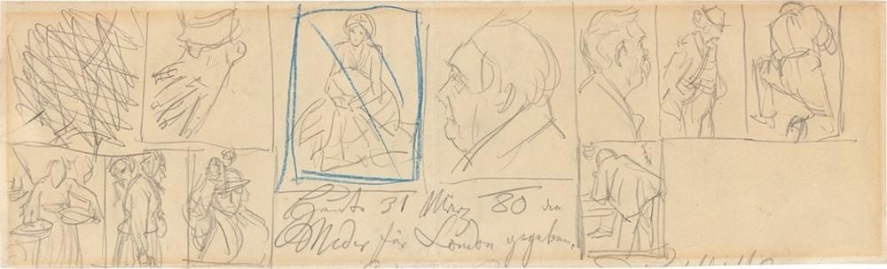 ten sketches · Grisebach · 2023-06-01 Adolf Friedrich Erdmann Menzel comparable auction result: ten sketches
