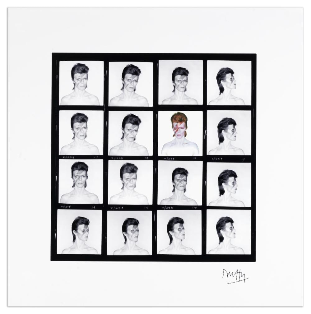 Brian Duffy comparable auction result: brian duffy british 1933 2010 david bowie aladdin sane contact sheet 1973 printed later
