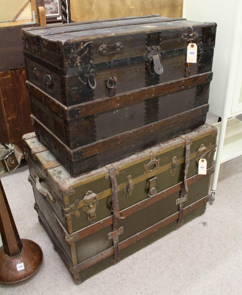 TWO STEAMER TRUNKS sold by O'Gallerie, lot 1465 — auction record photograph