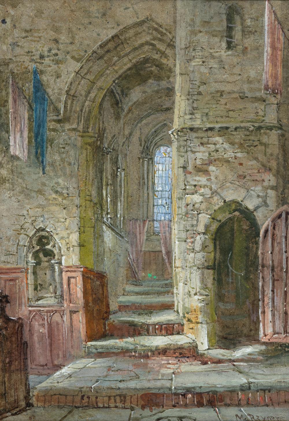 margaret rayner untitled church interior · Saskatchewan Network for Art Collecting · 2023-06-04 Margaret Rayner comparable auction result: margaret rayner untitled church interior