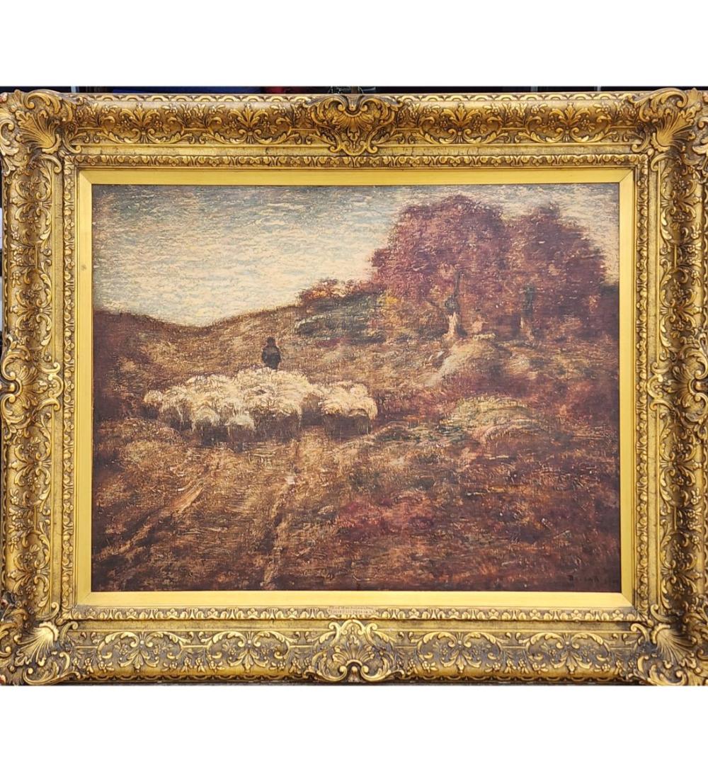 Louis Paul Dessar comparable auction result: louis paul dessar american 1867 1952 oil on canvas the veteran oaks sheep