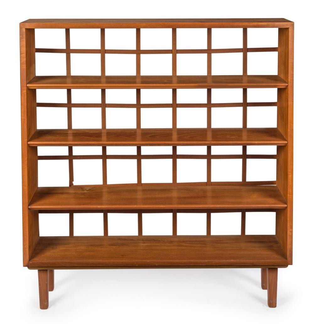 Schulim Krimper comparable auction result: schulim krimper 1893 1971 vintage australian open front teak bookcase with woven teak strap back and adjustable shelves mid 20th century 120cm high 107cm wide 24cm deep