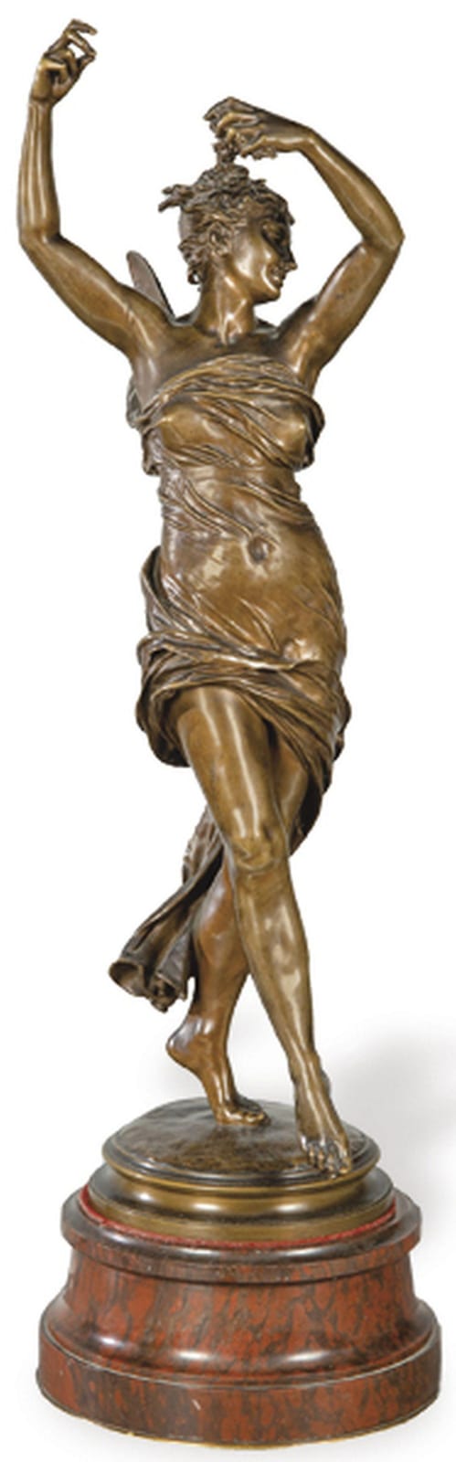 Eugène Delaplanche comparable auction result: eug ne delaplanche france 1836 1891 edited by f barbedienne and achille collas the flower fairy patinated bronze sculpture