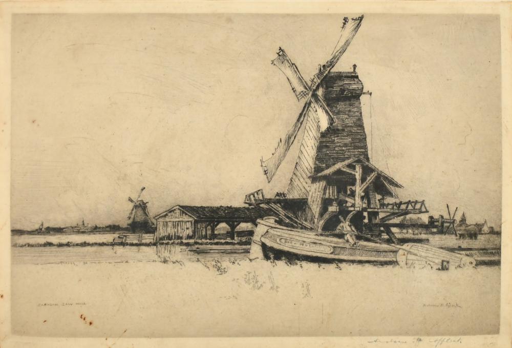 Andrew Fairbairn Affleck comparable auction result: andrew fairbairn affleck 1874 1935 zaandam zaw mill etching signed in pencil plate size 9 x