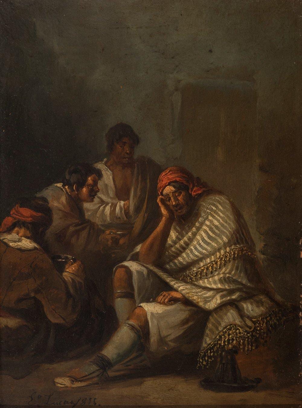 Eugenio Lucas Velazquez comparable auction result: eugenio lucas velazquez madrid 1817 1870 bandits 1855 oil on mahogany panel